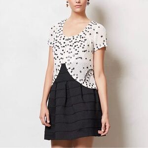 Yumi Kim XS Ivory Beaded Jewel Lace Reversible Top Blouse Glam Regency Elegant